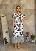Vestido largo hojas