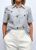 Blusa detalles azules