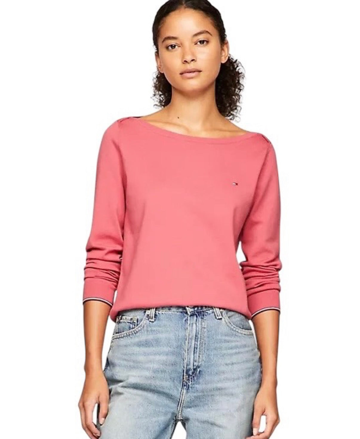 Abrigo tommy hilfiger color palo rosa