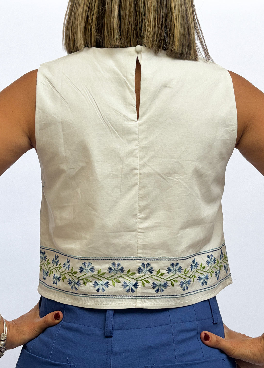 Blusa flores azules