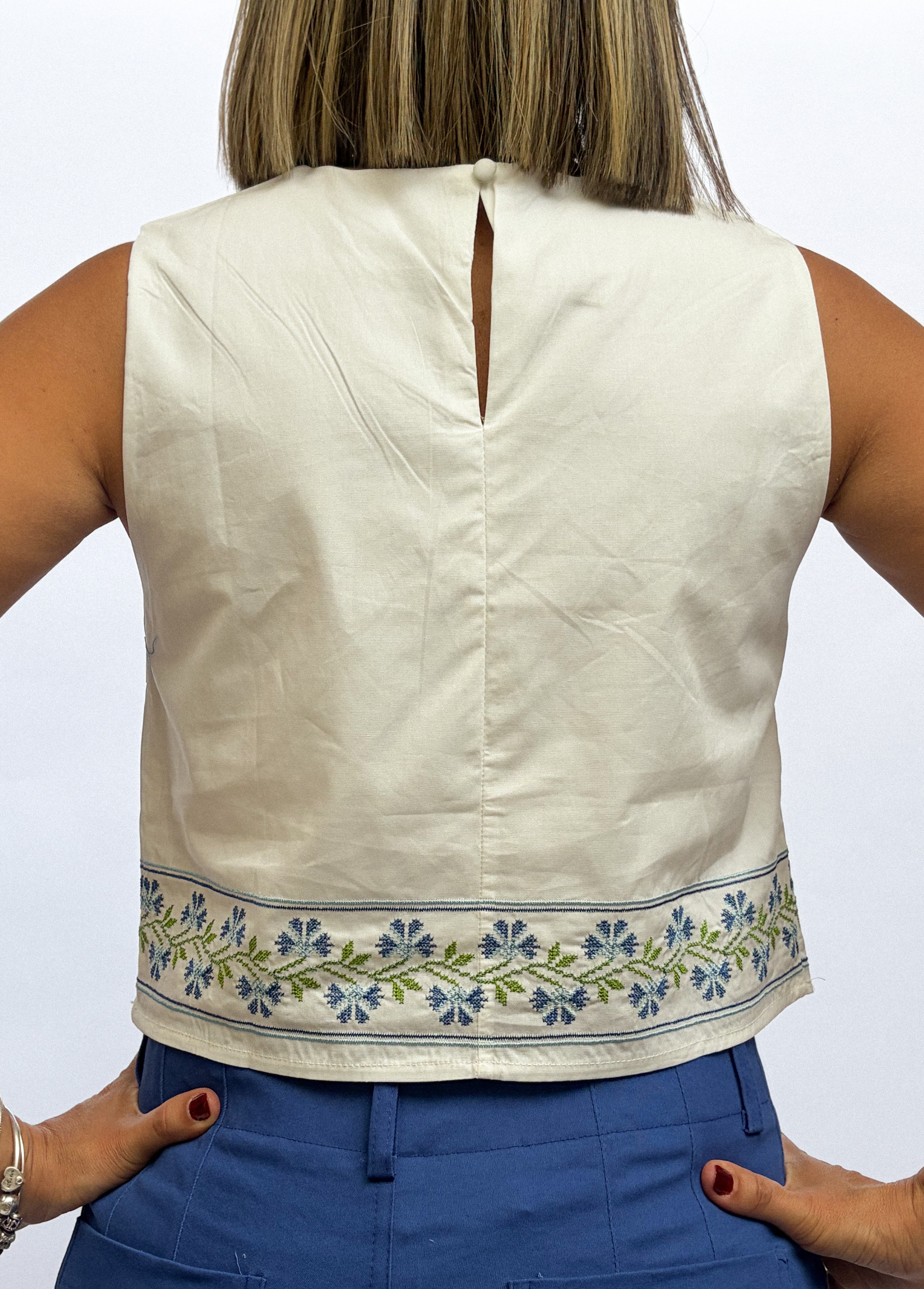Blusa flores azules
