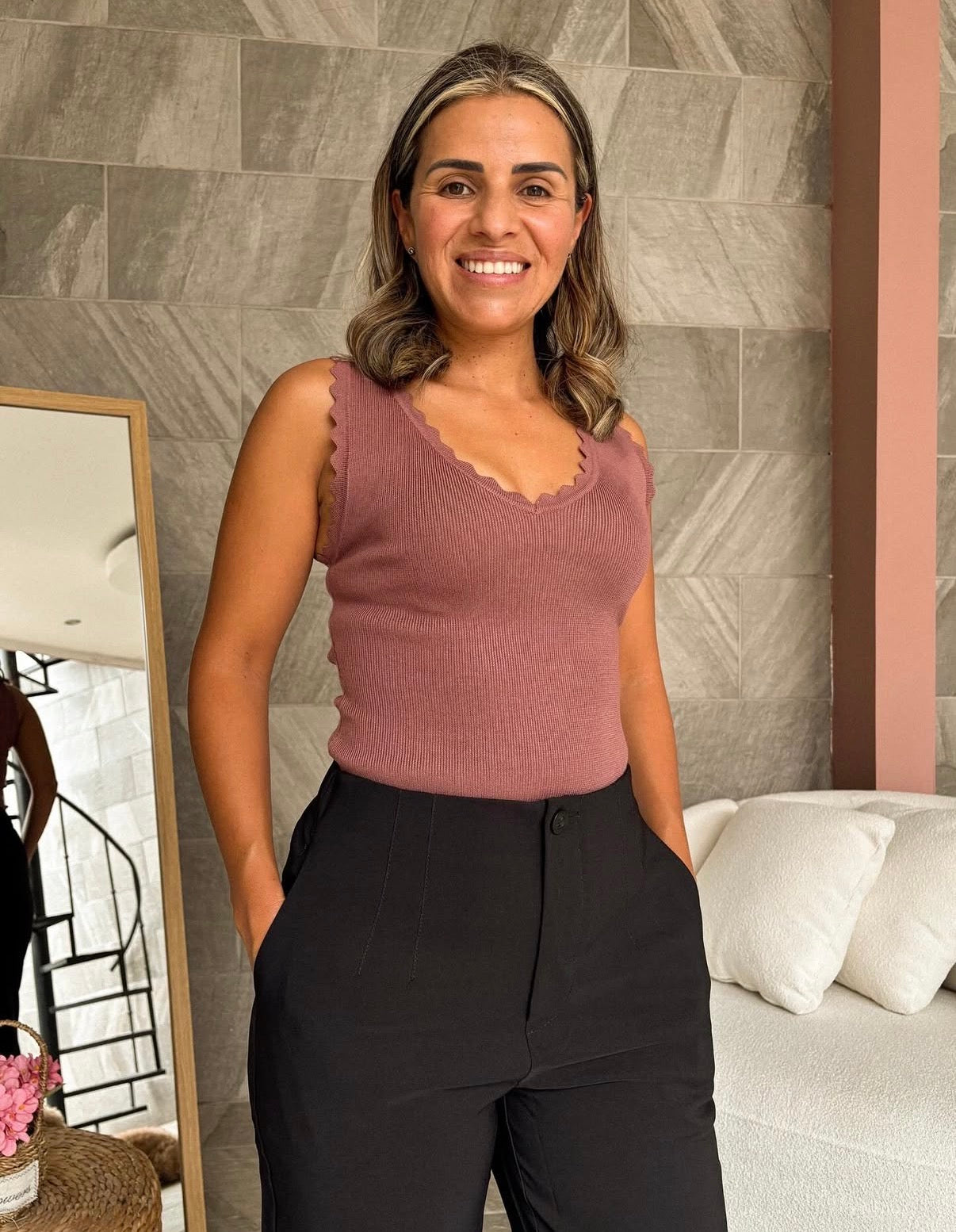 Blusa tirantes rosada