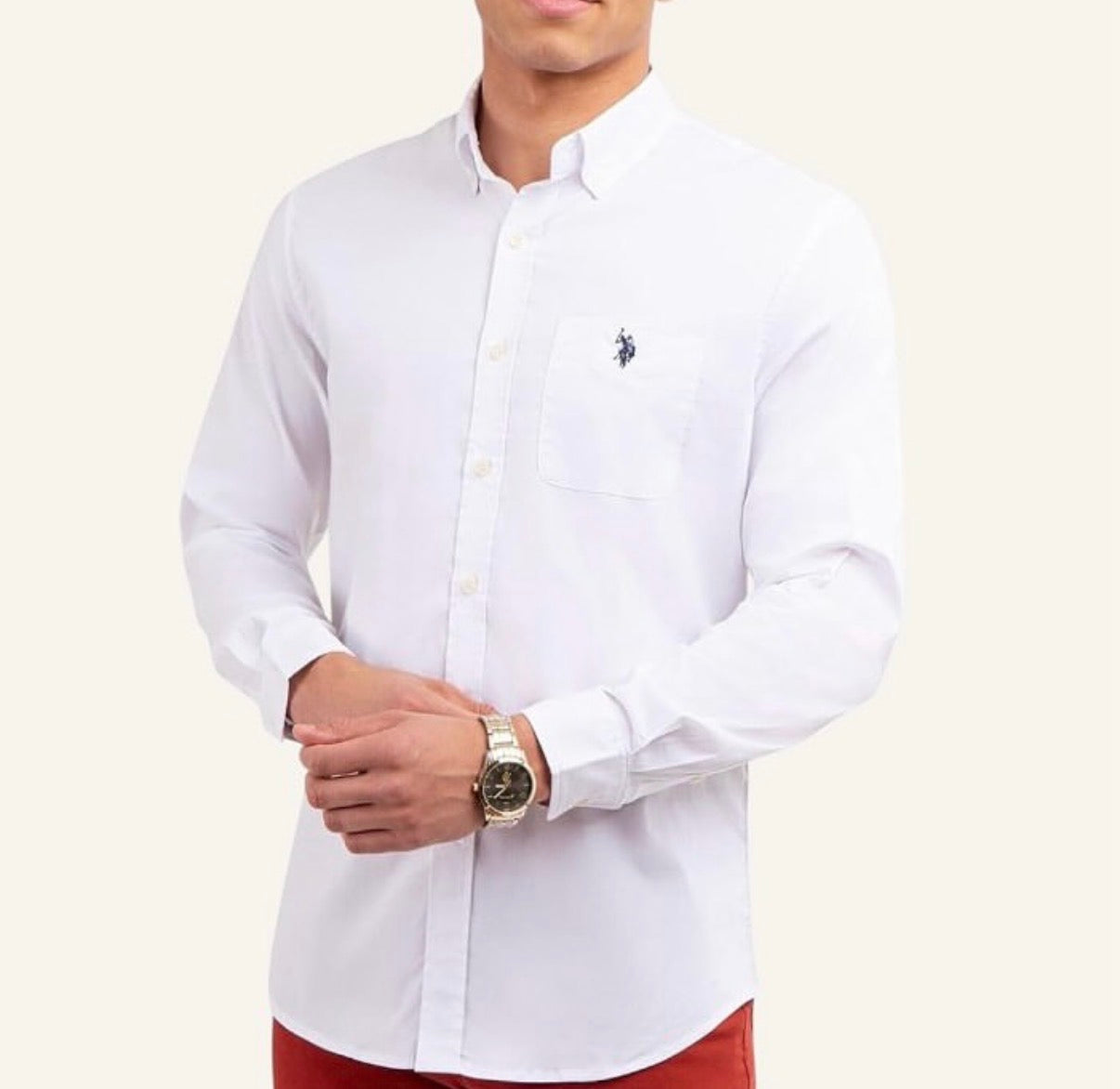 Camisa u.s. polo assn. blanca hombre