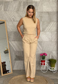 Set beige tela 90% lino