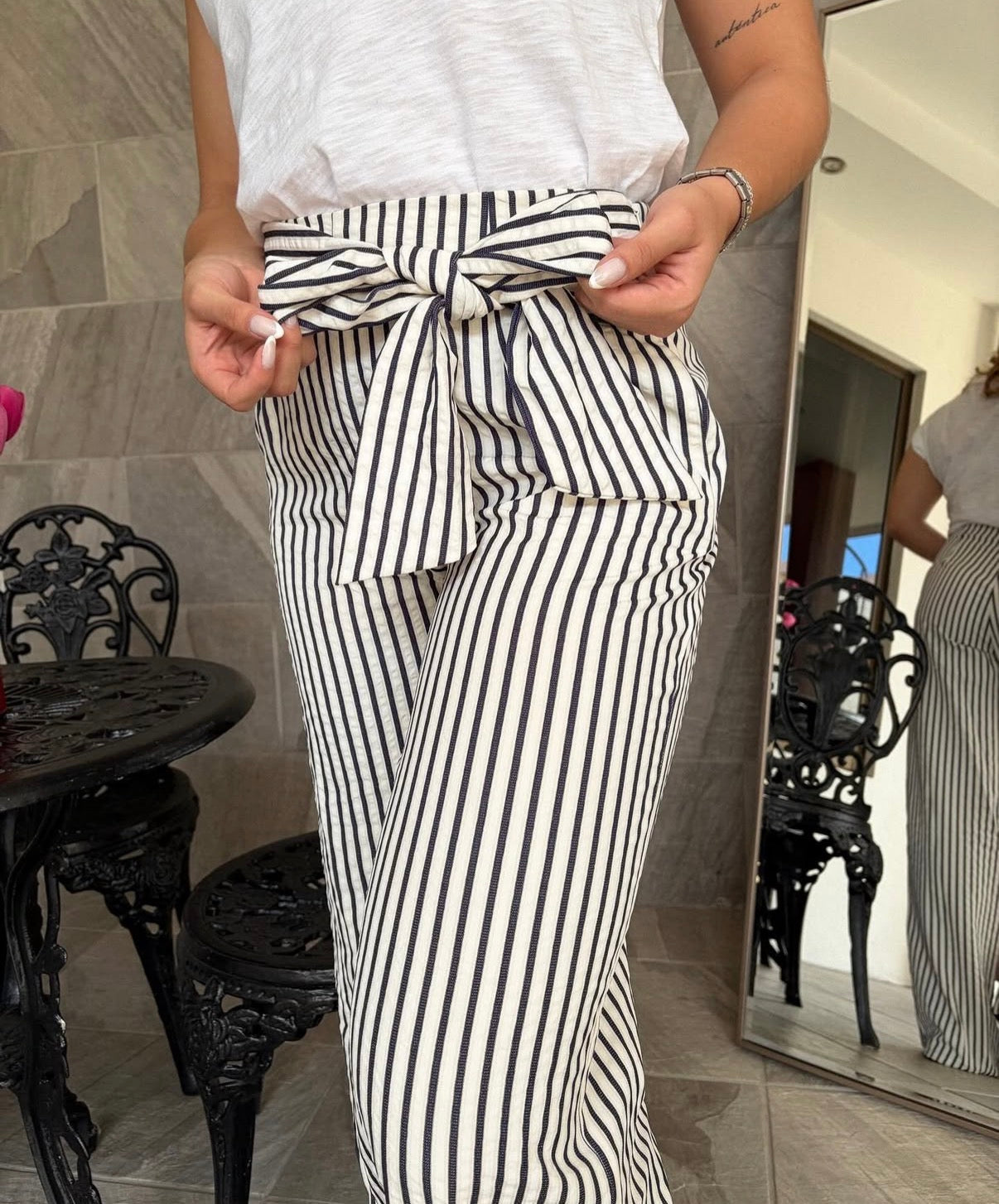 Pantalón rayas azules