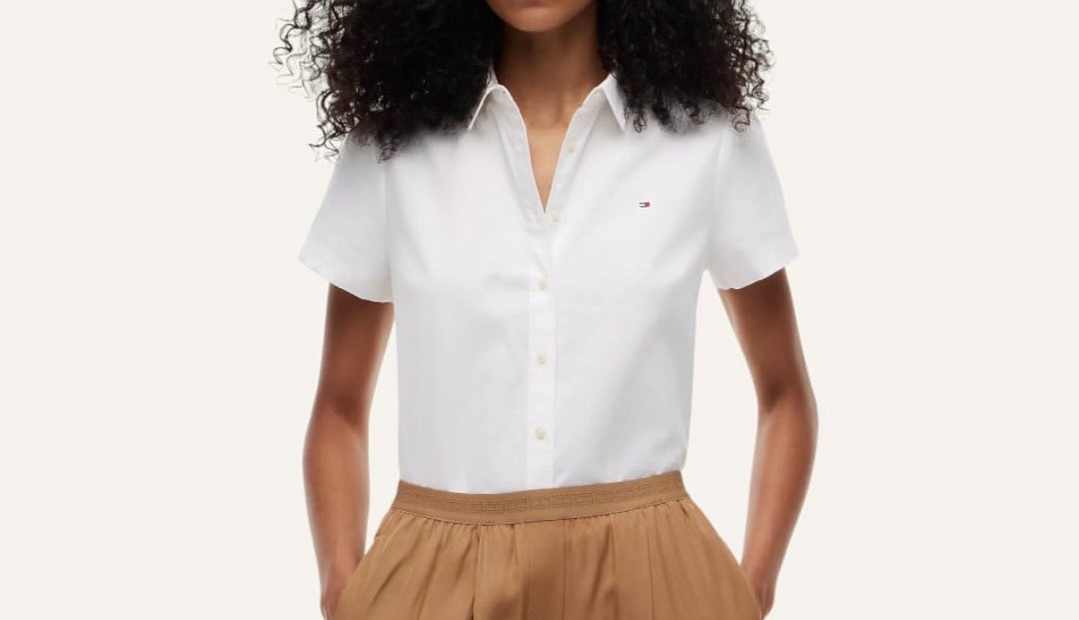 Camisa tommy hilfiger manga corta blanca