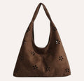 Bolso café detalle flores