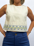 Blusa flores azules