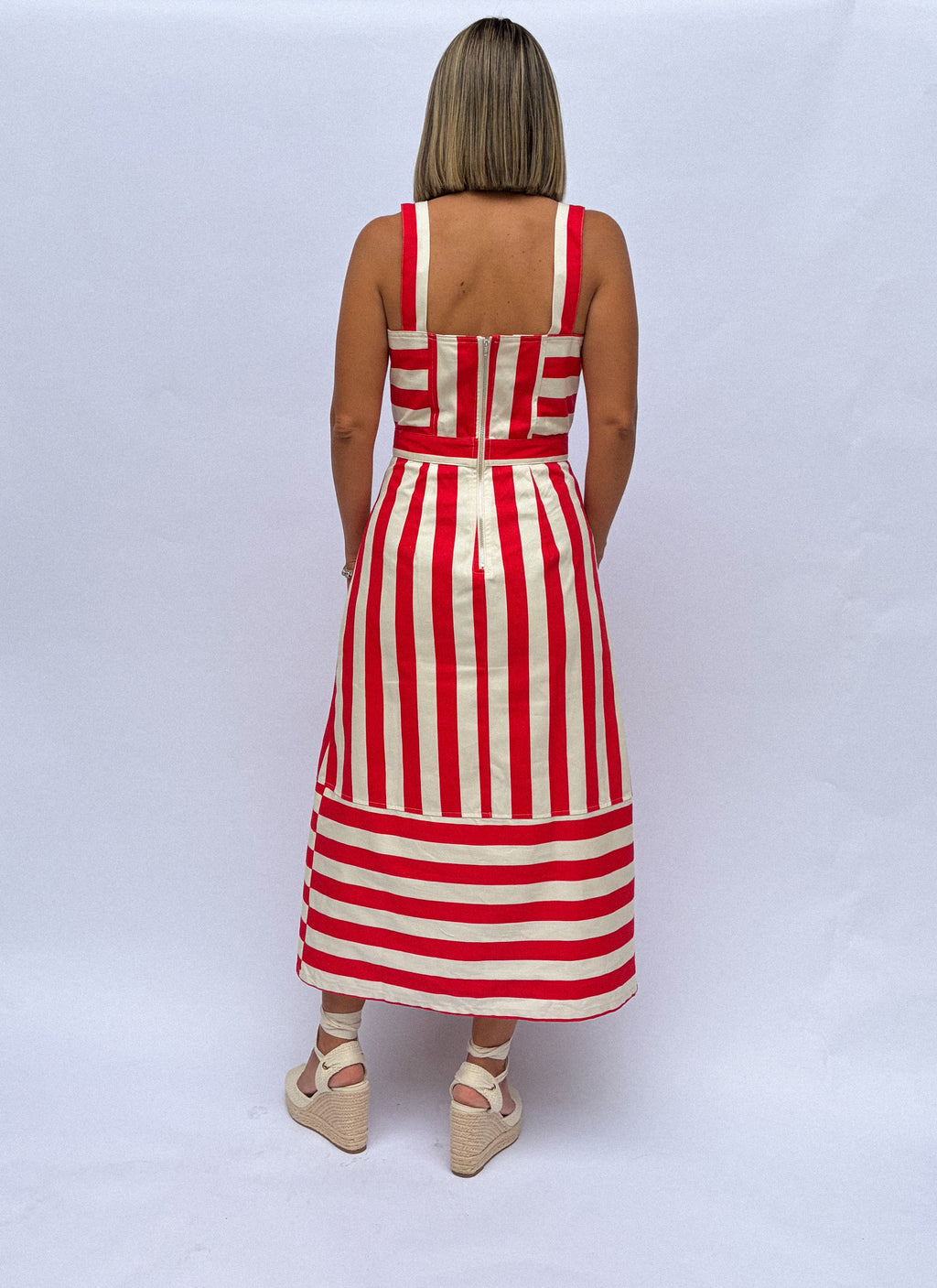 Vestido rayas rojas