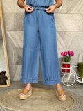 Pantalón azul tencel