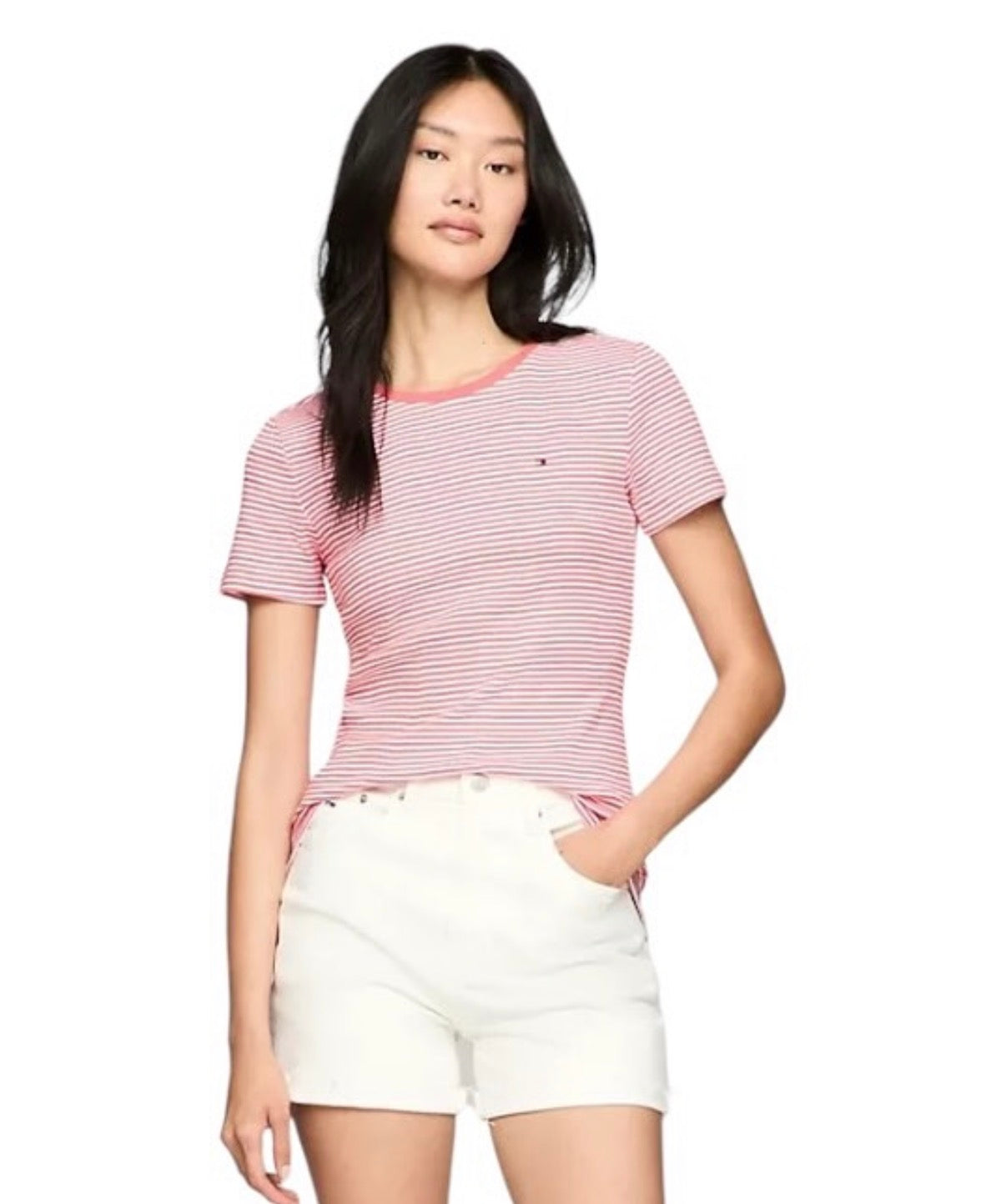 Camiseta tommy hilfiger rayas rosadas