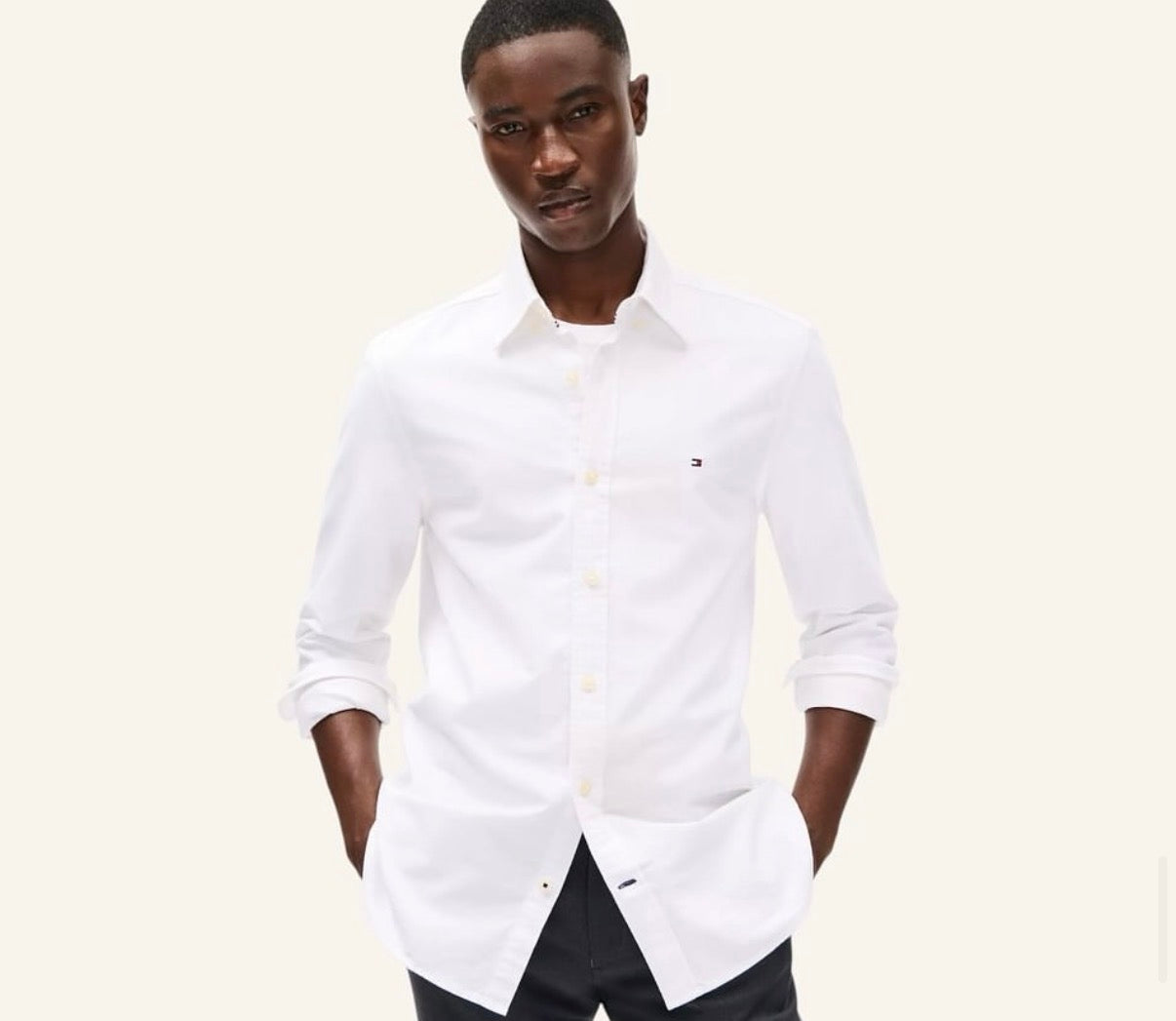 Camisa tommy hilfiger blanca hombre