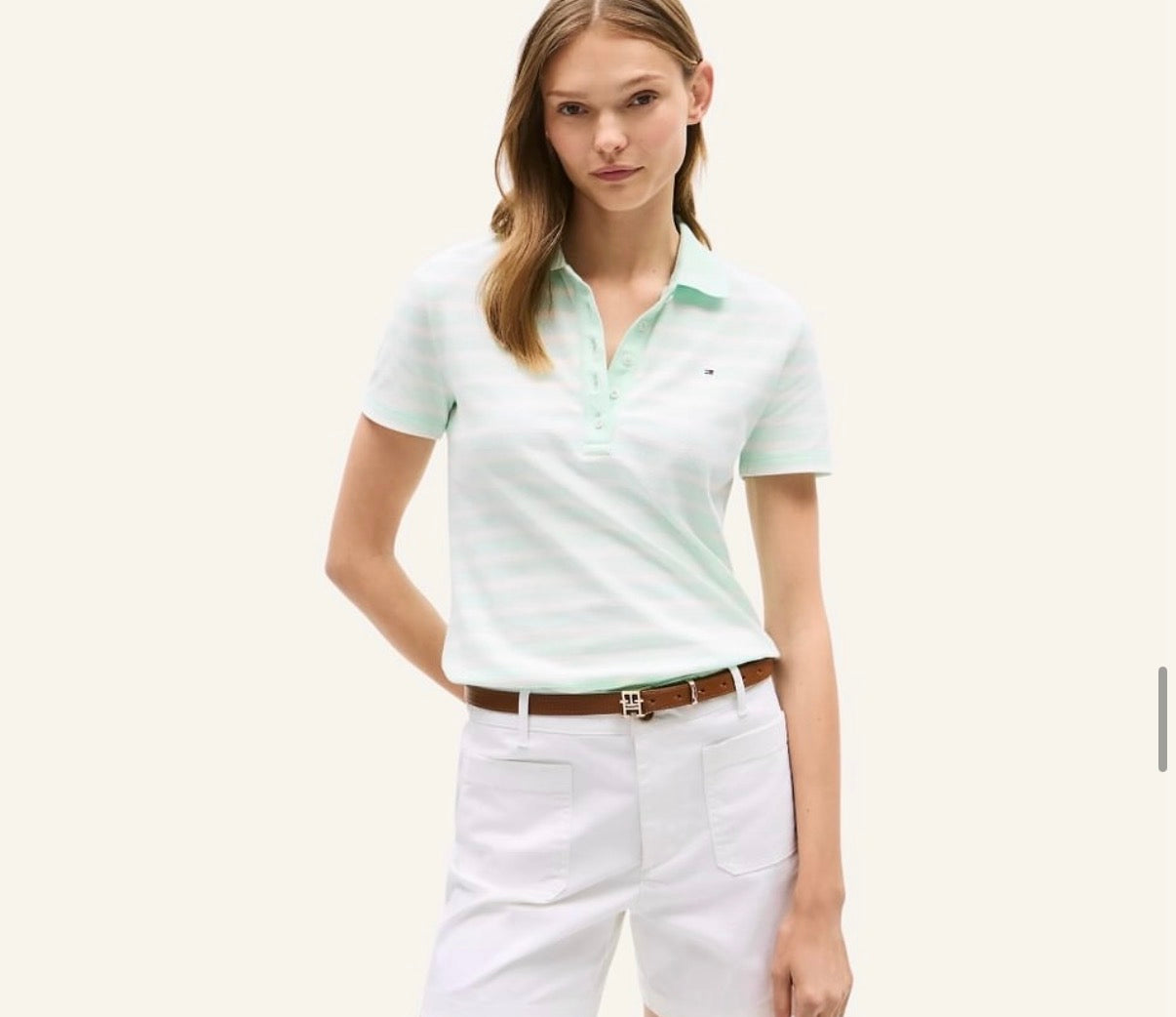 Camisa polo tommy hilfiger rayas menta