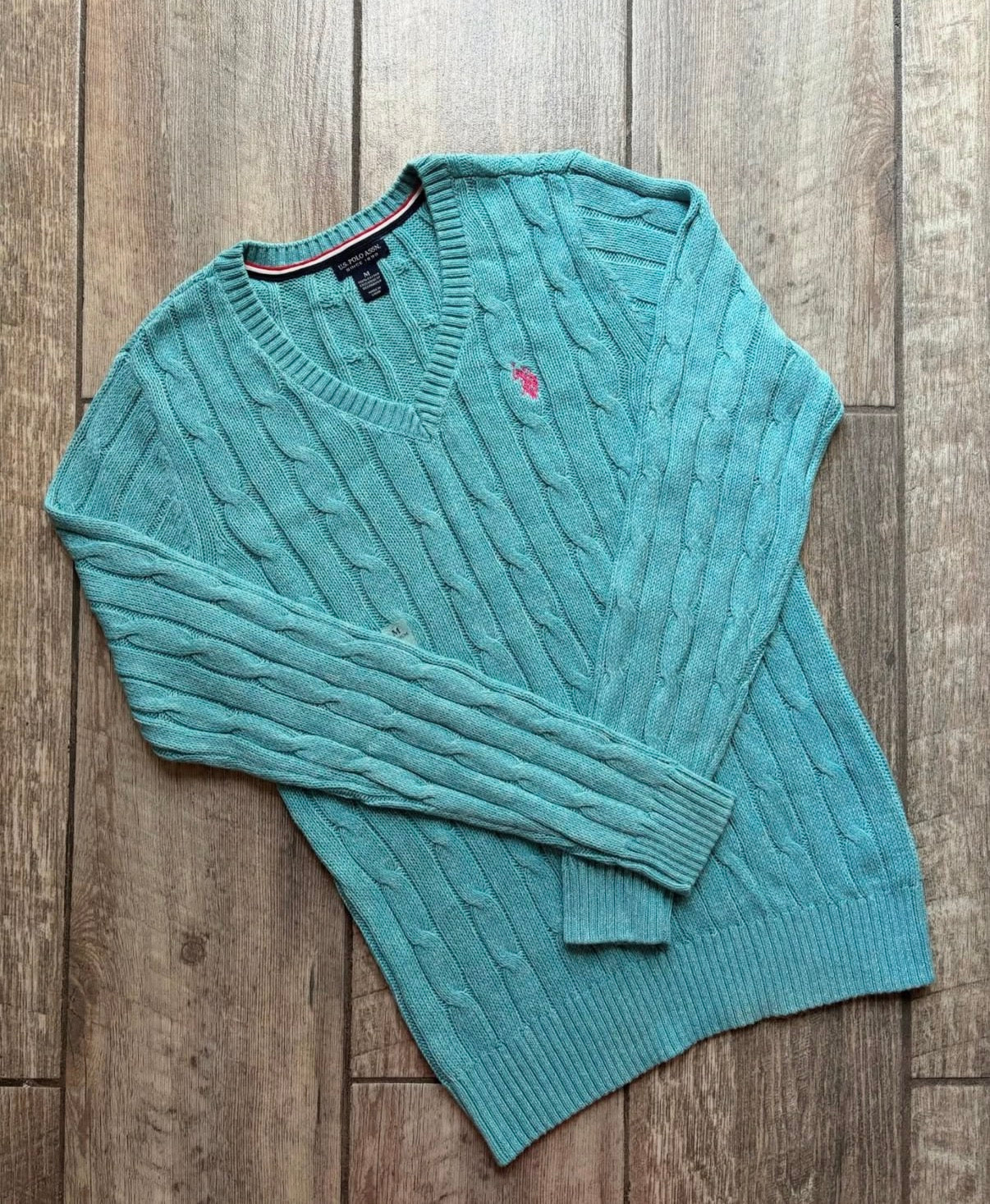 Abrigo u.s. polo assn. turquesa cuello v