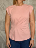 Blusa rosada detalle fruncido