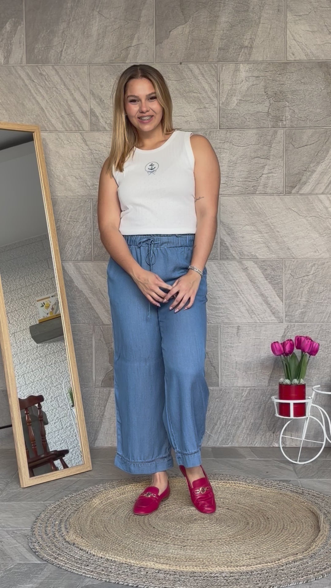 Blusa blanca ancla